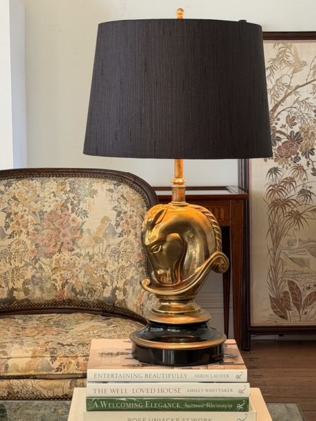 Belgian Maison Deknudt horse head lamp