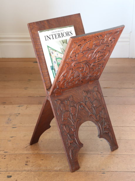 Antique Carved Oak Book Stand