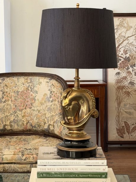 Belgian Maison Deknudt horse head lamp