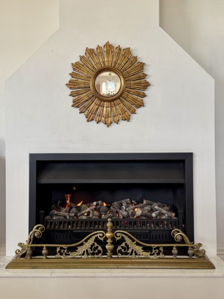Exceptional Art Nouveau Brass Fireplace Fender